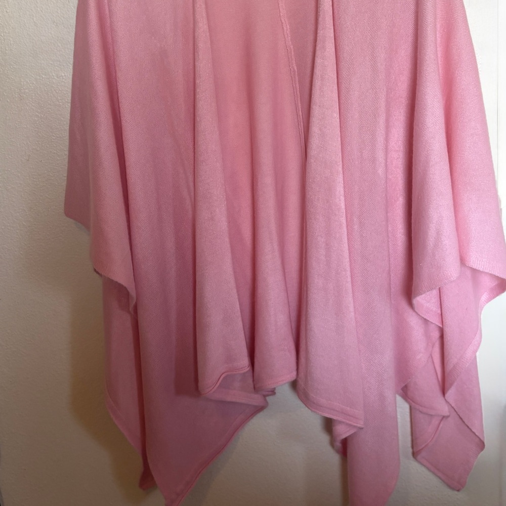 Light Pink Open-Front Draped Women's Cardigan Shawl Sweater Wrap L XL XXL - Picture 3 of 9
